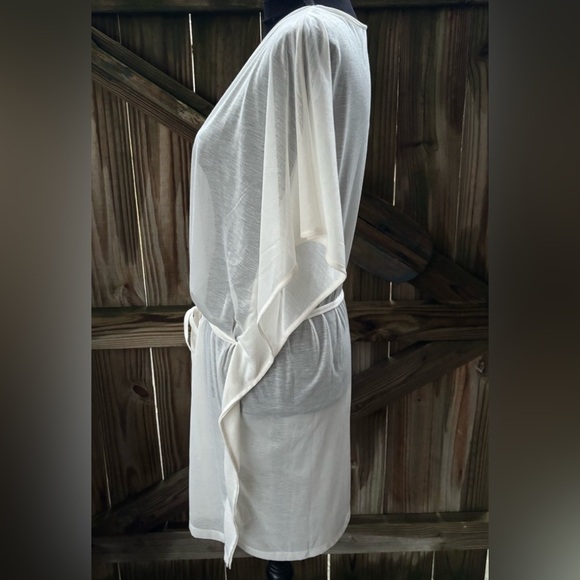 New H&M Cream Lightweight Belted Pullover Swimsuit Cover-up Size M - Picture 2 of 7
